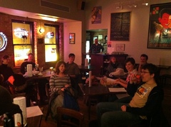 Tuesday Funk's amazing audience cozy during the blizzard - click to view - mousewheel to zoom