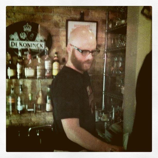 John tends bar